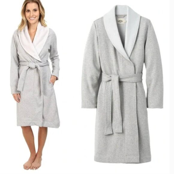 UGG Heather Duffield II Wrap Robe size 2X Grey Silver Heather gently used - Picture 7 of 8